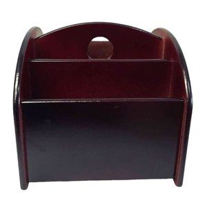 Wooden Desk Organizer Rotating Office‎ Craft Supplies 5.5 Tall 6 1/3" Wide Rare